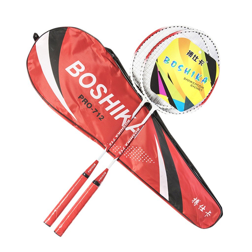 Beginner Players Badminton Racket Outdoor sports Player Badminton Racquets Set Double Rackets Badminton Racket With Bag: C