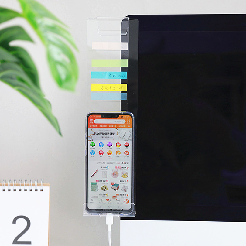 Acrylic Monitor Message Memo Board for Sticky Notes Tabs School Office Supplies