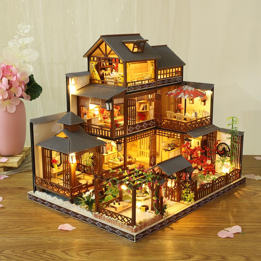 Wooden Hand Assembled Building Model DIY Cottage Large Villa Girl Birthday