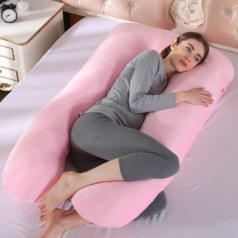 Coussin de soutien pour femmes enceintes complètes, oreiller de dos, pour maternité, pour jambes, pour femmes enceintes, coussin Abdominal détachable: pink 2