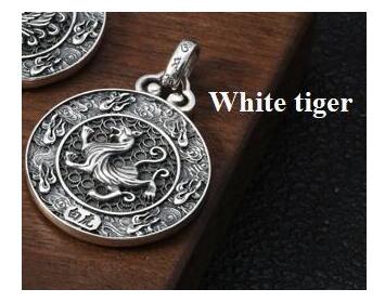100% 925 silberne glückstier-anhänger, 925 sterling-tiger-drachen-anhänger, glücksbringer-anhänger: Stil 4
