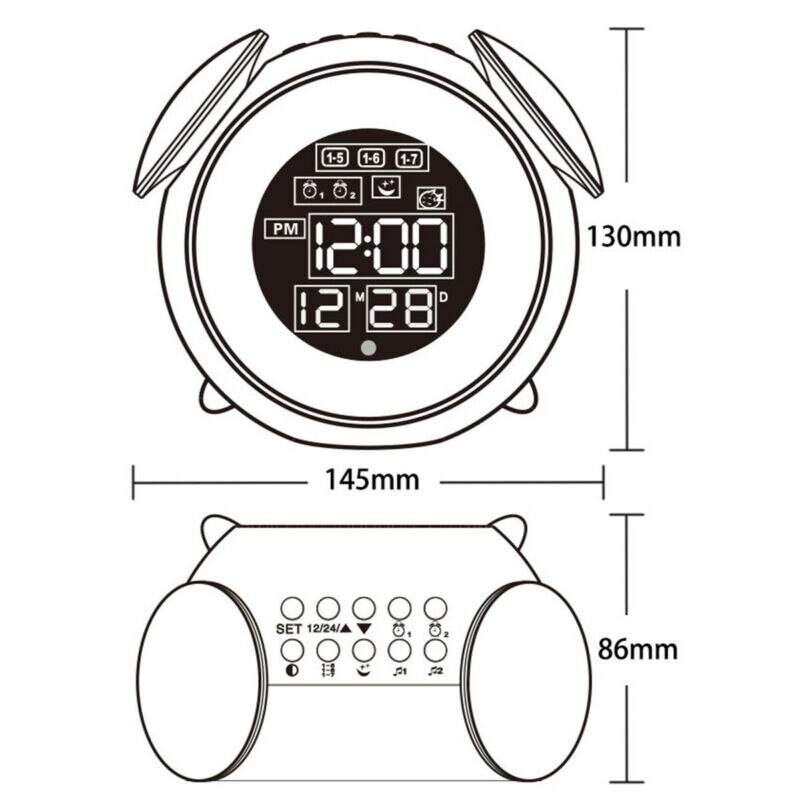 LED réveils numérique tactile contrôle capteur électronique Table horloge chevet LED veilleuse lampe de bureau réveil