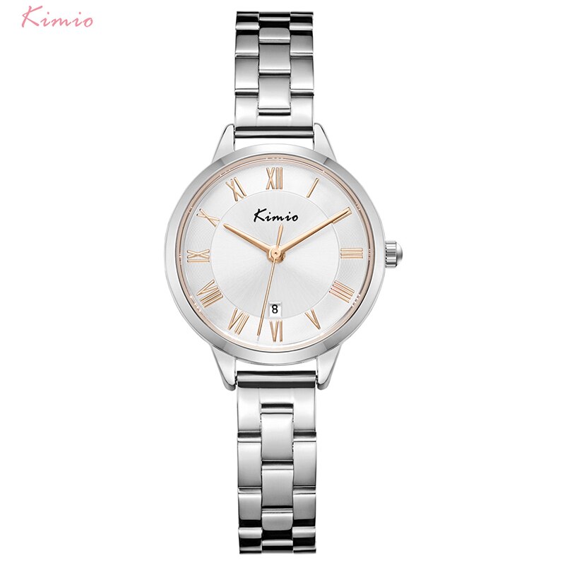 Kimio Uhr Frauen Quarzuhr Edelstahl Armbinde Uhren lässig Wasserdichte Armbanduhr Damen Geschäft Uhren: 5511