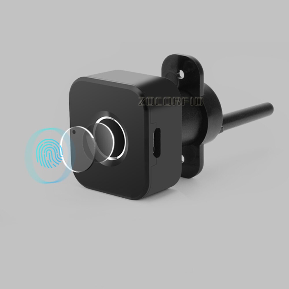Black security keyless USB rechargeable door lock fingerprint smart lock quick unlock for drawer cabinet