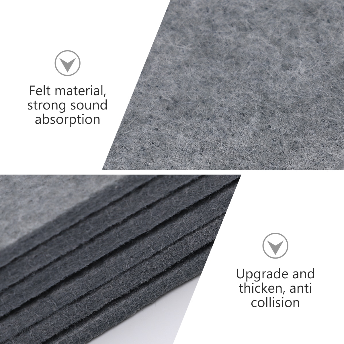 6Pcs Vilt Panel Dumboard Akoestische Absorptie Paneel Wanddecoratie (Grijs)