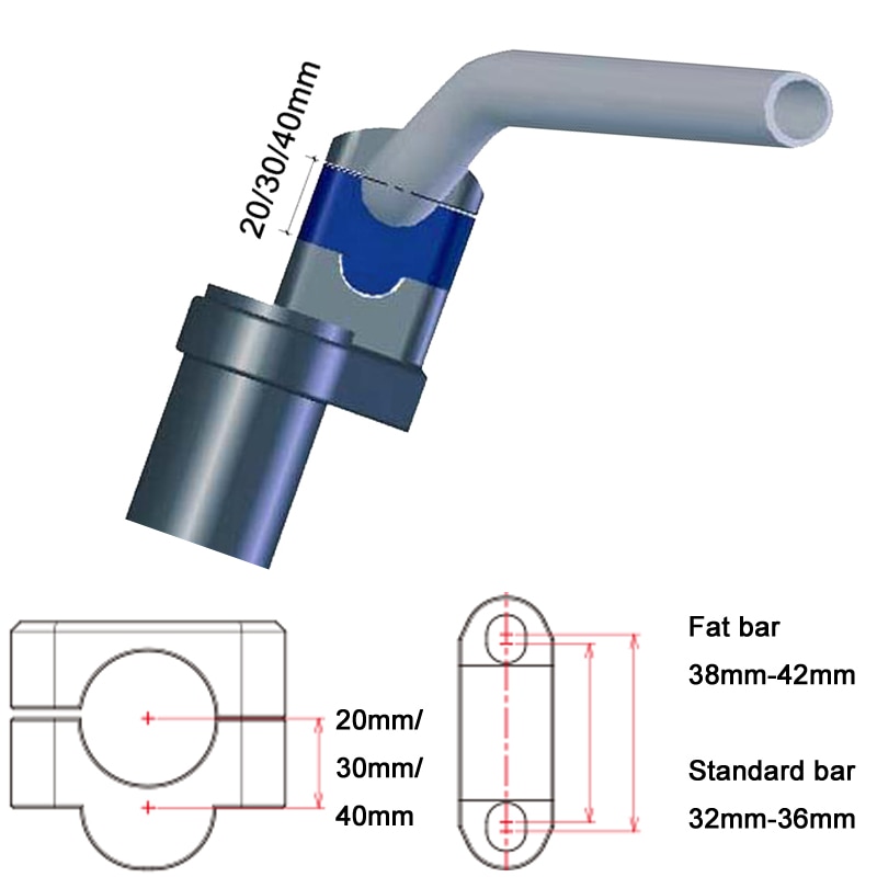 Elevador de barra ancha para motocicleta, montaje de manillar de 22mm y 7/8 pulgadas para Yamaha FZ1, FZ6, FZ16, FZ8, Fazer, MT-25, XJ, 6, TDM, 850, 900, XJR, 400
