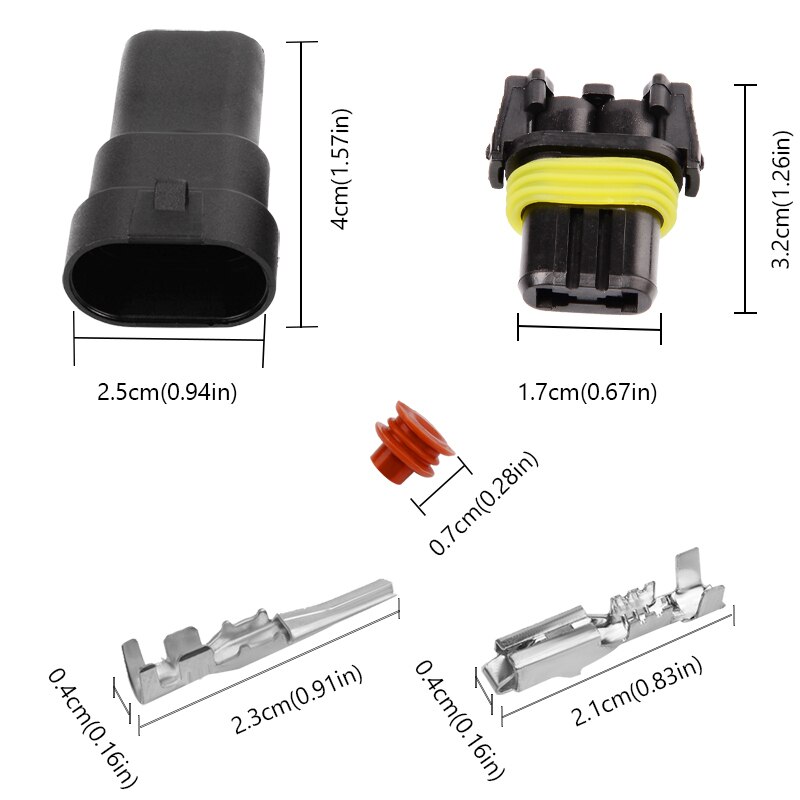 YUNPICAR-conector de arnés de cableado para faro delantero de coche, HB3, macho y hembra, paquete de 5