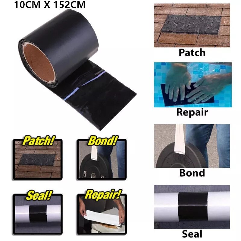 Black Super Strong Waterproof Tape Stop Leaks Seal Repair Tape Performance Self Fix Tape Fiberfix Adhesive Insulating Duct Tape