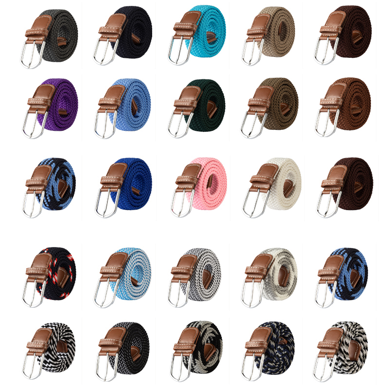 107/120/130CM femme élastique décontracté Stretch tissé ceinture unisexe toile ceintures élastiques pour femmes jean boucle ardillon hommes ceinture