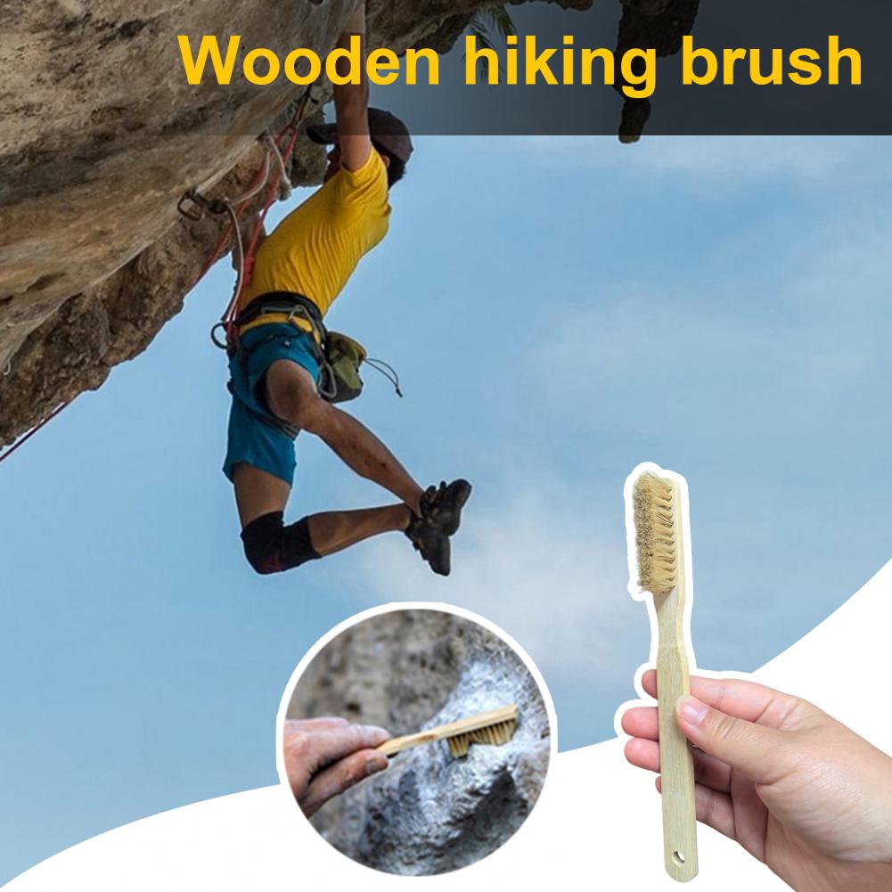 Kletterbürste aus Holz, ergonomischer Griff, dicke Wildschweinborsten, leicht, zum Klettern im Freien, Boulder-Bürste, Reinigungswerkzeuge