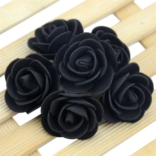 Rosa de espuma de 3cm para oso, flores artificiales, Caja de Diy, decoración de boda, Navidad, hogar, 20 colores, 50/100/200/500 piezas: M / Castaño