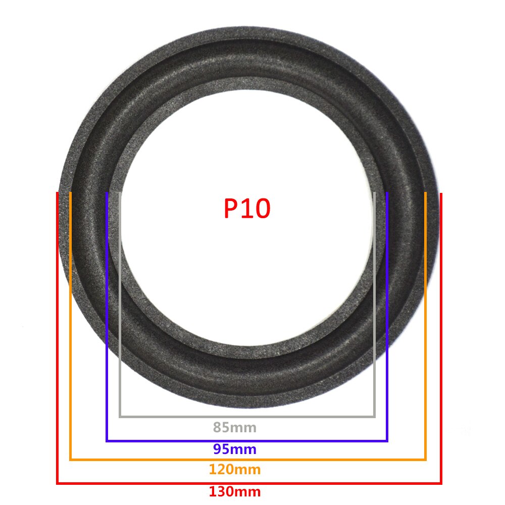 Altavoz de espuma de 5 pulgadas con borde envolvente, Woofer de reparación de borde plegable, anillo de Subwoofer, bricolaje, Accesorios de reparación, suspensión de altavoz: 2 Pieces / P10