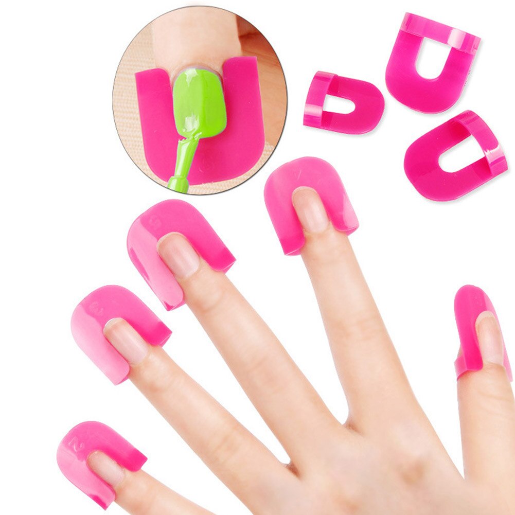 26pcs Spill Proof Edge Skin Barrier Reusable Protector Forms Guide Tips Finger Gel Model Nail Polish Stencil Clip Anti Overflow