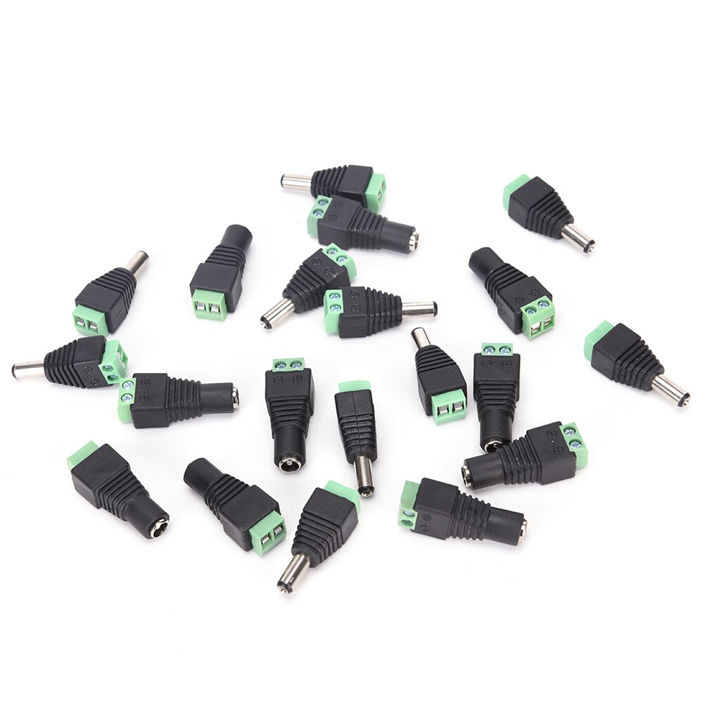 10pcs 2.1 X 5.5mm DC Power Plug Male Female Plug Jack Adapter Connector Plug For CCTV (5 Male+5 Female)