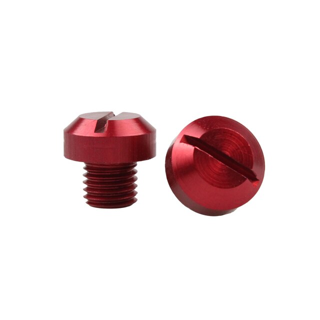 2 stk universal motorsykkel skruer  m10*1.25 speil hull plugg skrue bolter dekker hetter med klokken for honda yamaha suzuki kawasaki: Rød