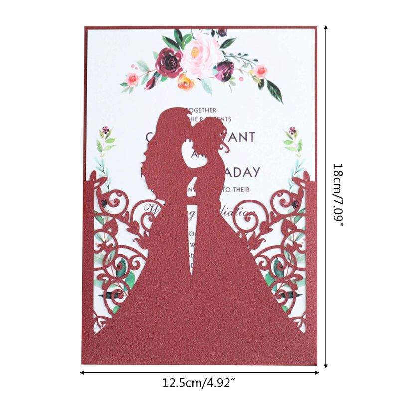 20pcs/set Bride Groom Wedding Invitations Greeting Card Invite Envelopes Party QX2E