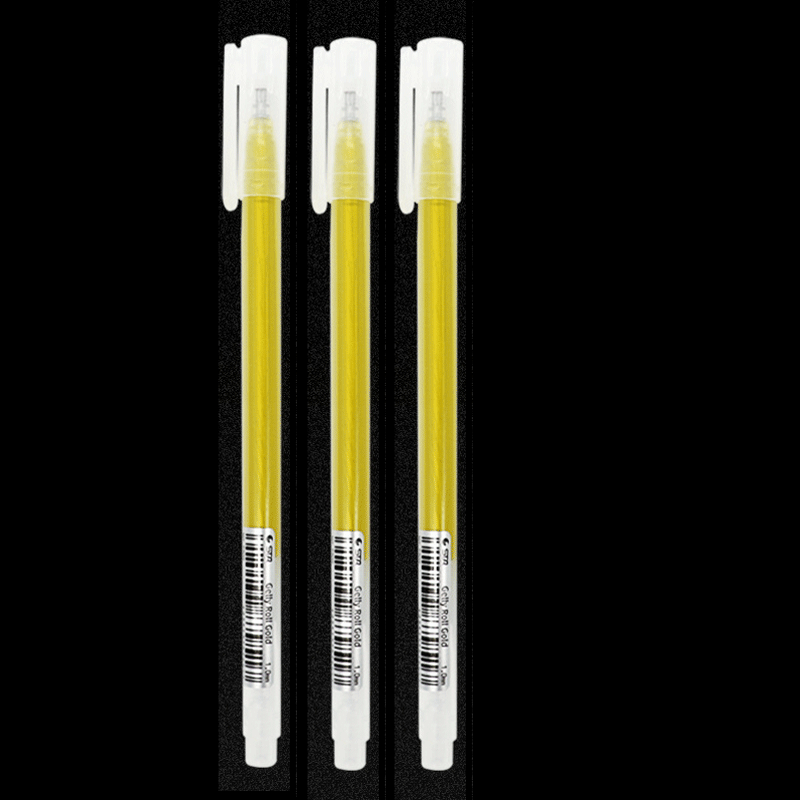3/9 unids/set 0,6mm tinta blanca dorada plateada Color álbum de fotos bolígrafo de Gel papelería oficina lindo Scrapbooking pluma de gran capacidad para niños: YELLOW