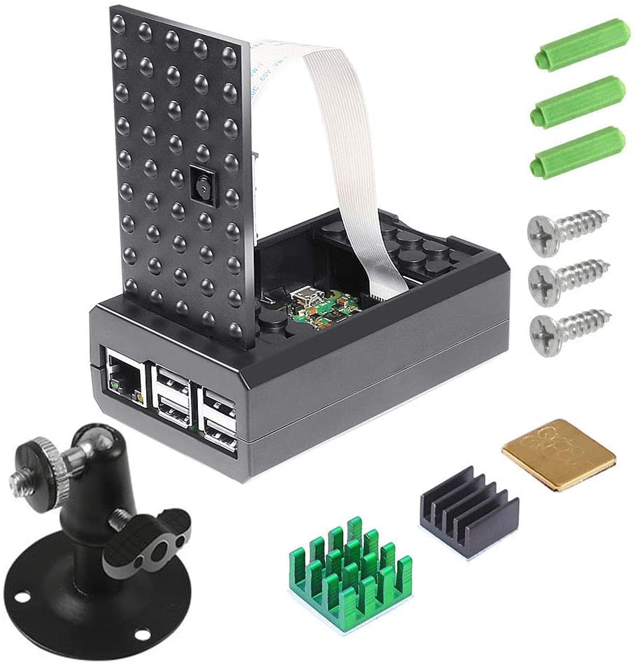 Raspberry Pi 3 B+ Case Supporting Camera Installation with Heatsinks Case Holder for Raspberry Pi 3 Model: 3in1 case camera