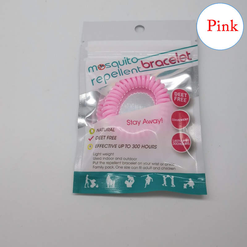 1pcs Draagbare Kleur Anti-Muggen Polsbandje Insect Bijen Muggen Repellent Armband Voor Thuis Outdoor Wandelen Kamp Ongediertebestrijding: Roze