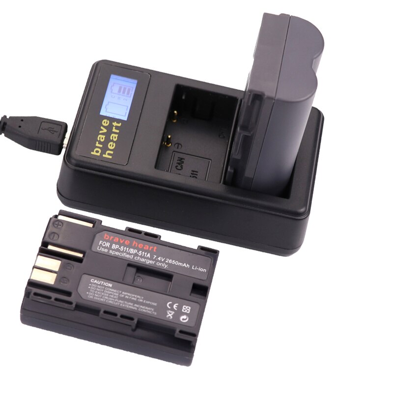 4 pièces 7.4v 2650mah BP-511A BP-511 BP 511 511A BP511 BP511A batterie pour Canon EOS 40D 300D 5D 20D 30D 50D caméra