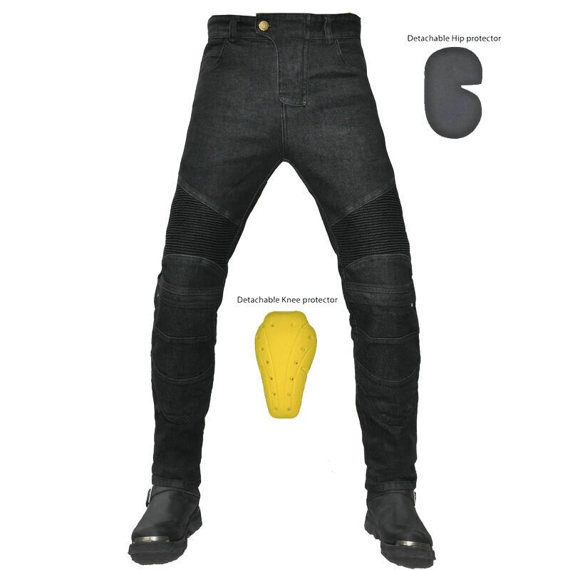Motorcycle jeans protective gear rider jeans off-road jeans blue black: A / S