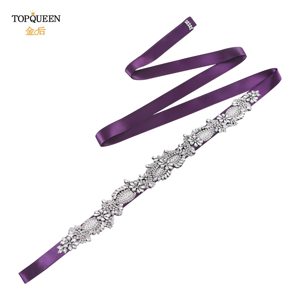 Topqueen  s481 brudekjole bælter og skærper elfenben brudepige kjoler bælte rhinestone beaded bælte brude bælte champagne bælte: Lilla