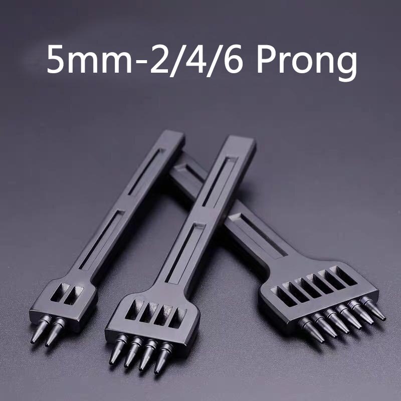 DIY leather tool alloy steel row punch leather punch round punch diamond cut punch hand stitch threading punching: 5mm set