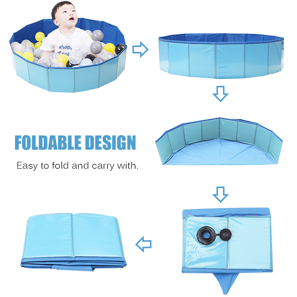 Foldable Pet Dog Swimming Pool PVC Washing Pond Dog Tub Bed Large Small Dog Swimming House Bed Summer Pool