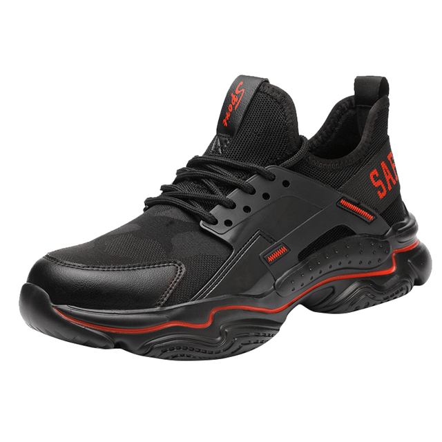 Zapatos de seguridad transpirables para hombre, botas de trabajo indestructibles, con punta de acero, a prueba de perforaciones: 39