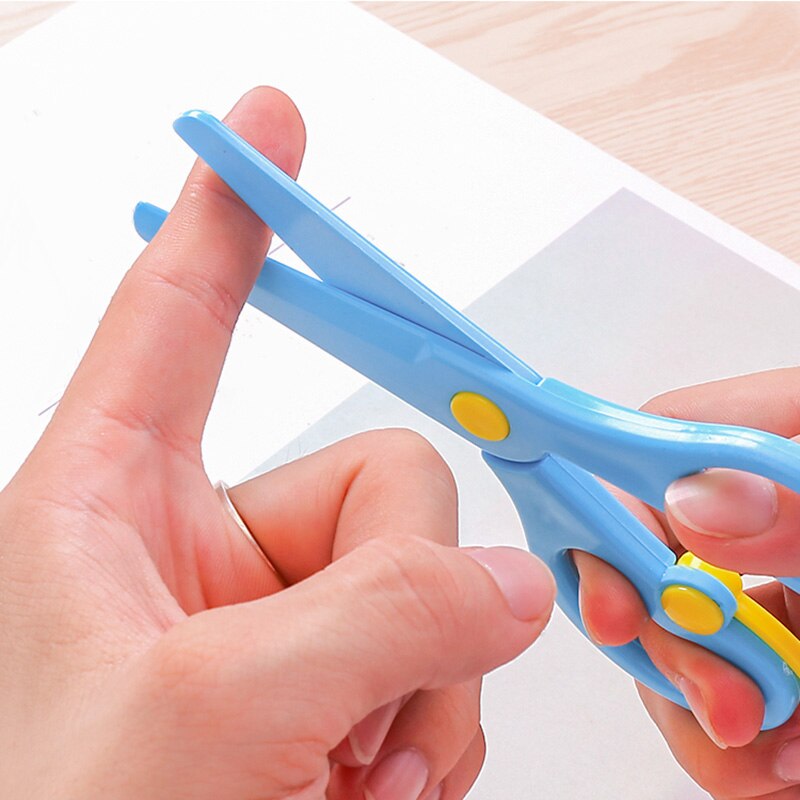 Mini Safety Plastic Scissors Student Kids Stationery Home School Supplies Kindergarten DIY Cutting Paper Tool