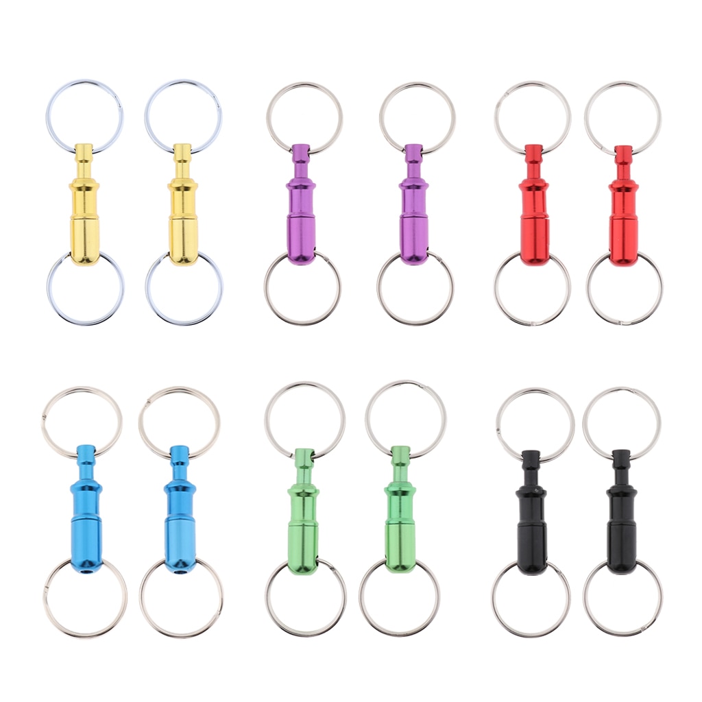 2 Stks/pak Quick Release Sleutelhanger Pull-Apart Afneembare Sleutelhanger Met Twee Zware Split Rings Key Accessoires