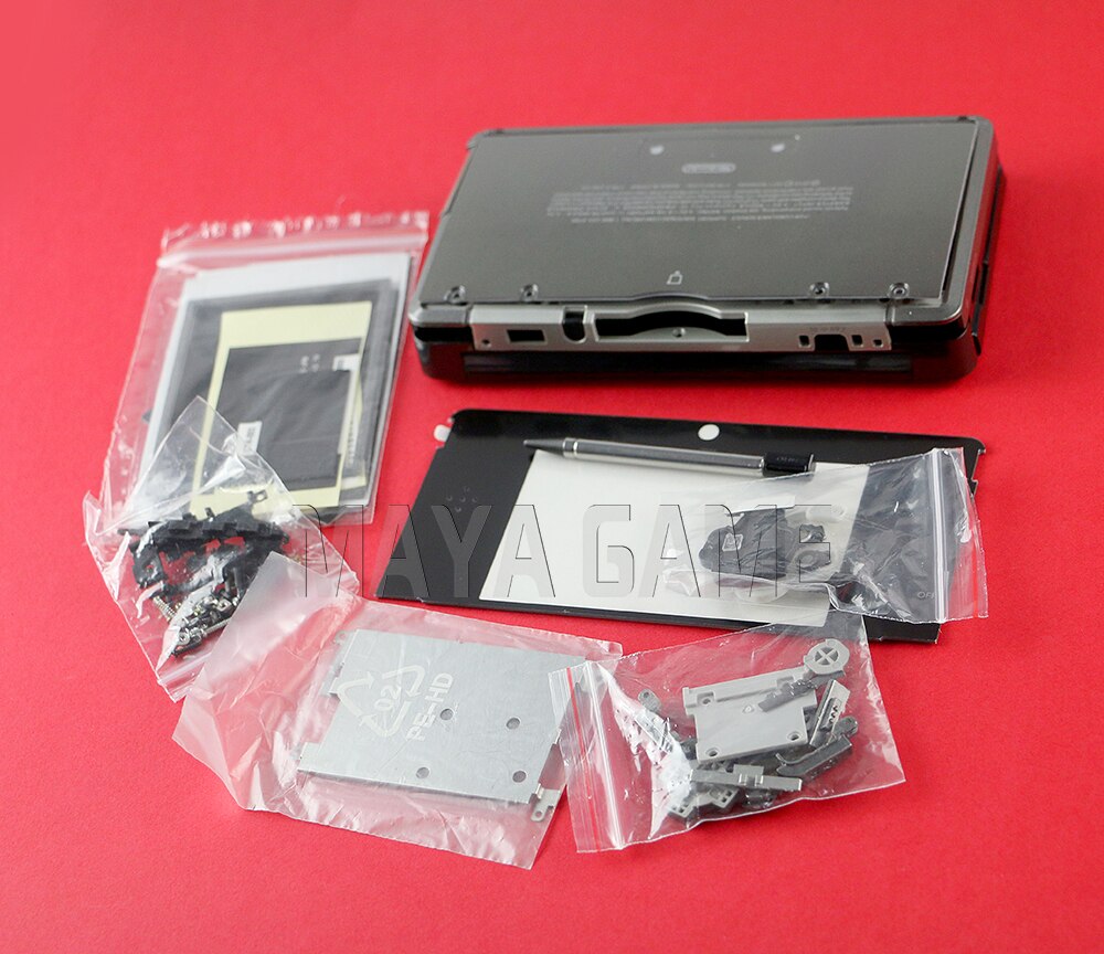 1 Set Volledige Complete Behuizing Shell Case Met Screen Lens Voor 3DS Case Cover Vervanging Reparatie Onderdelen Met Knoppen Kit + 3M Sticker