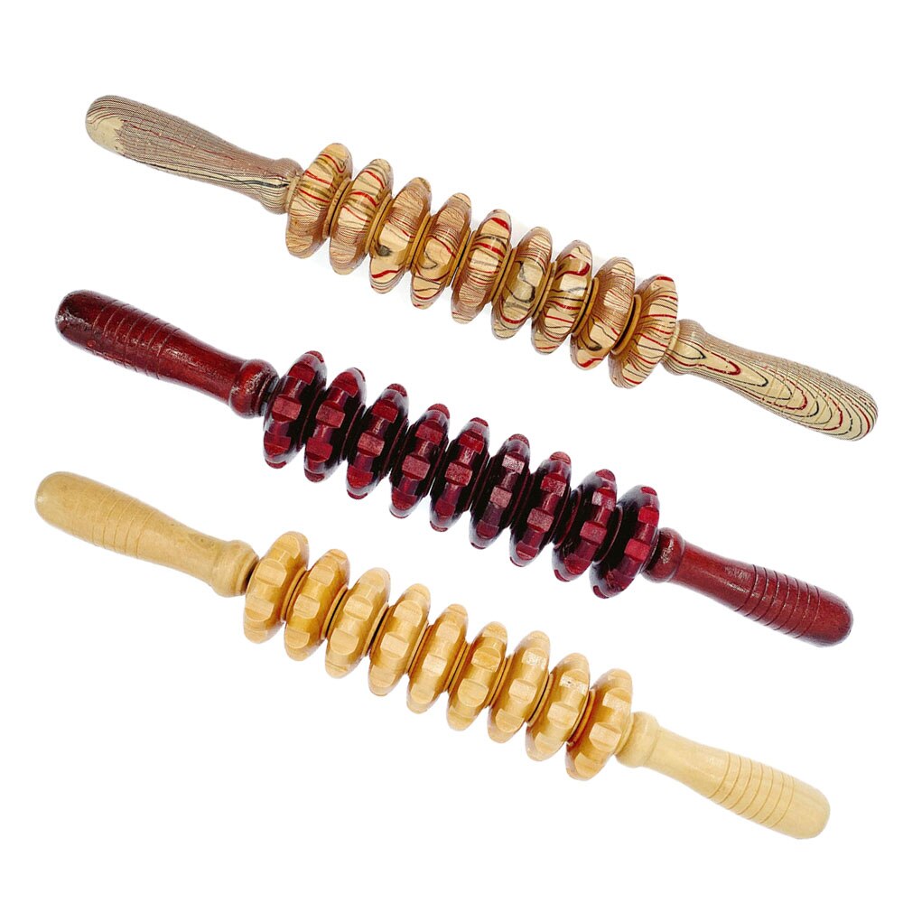 Masajeador de Abdomen de madera de 9 ruedas, rodillo de Fitness multifuncional, herramienta de relajación muscular, masaje de cintura anticelulitis para el cuerpo