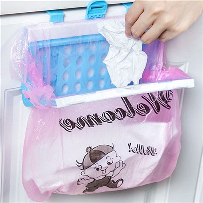 1PC Kunststoff Müll Tasche Gestell Tragbare Hängen Papierkorb Mülleimer Tasche Lagerung Gestell Halfter Küche Spielereien Lagerung Gestell