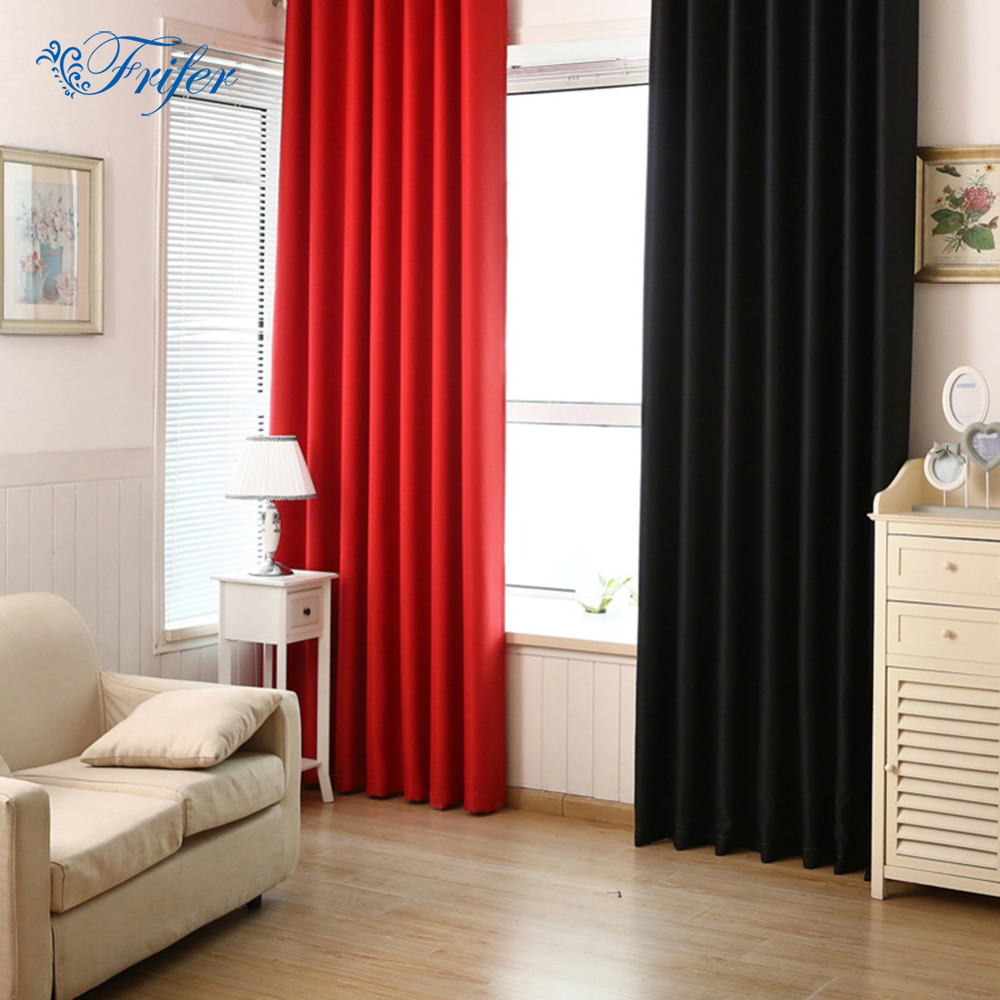 Solid Color Blackout Curtains Full Shade Insulation 100*215cm Polyester Rod Pocket Curtain Modern Living Room Blinds Curtains