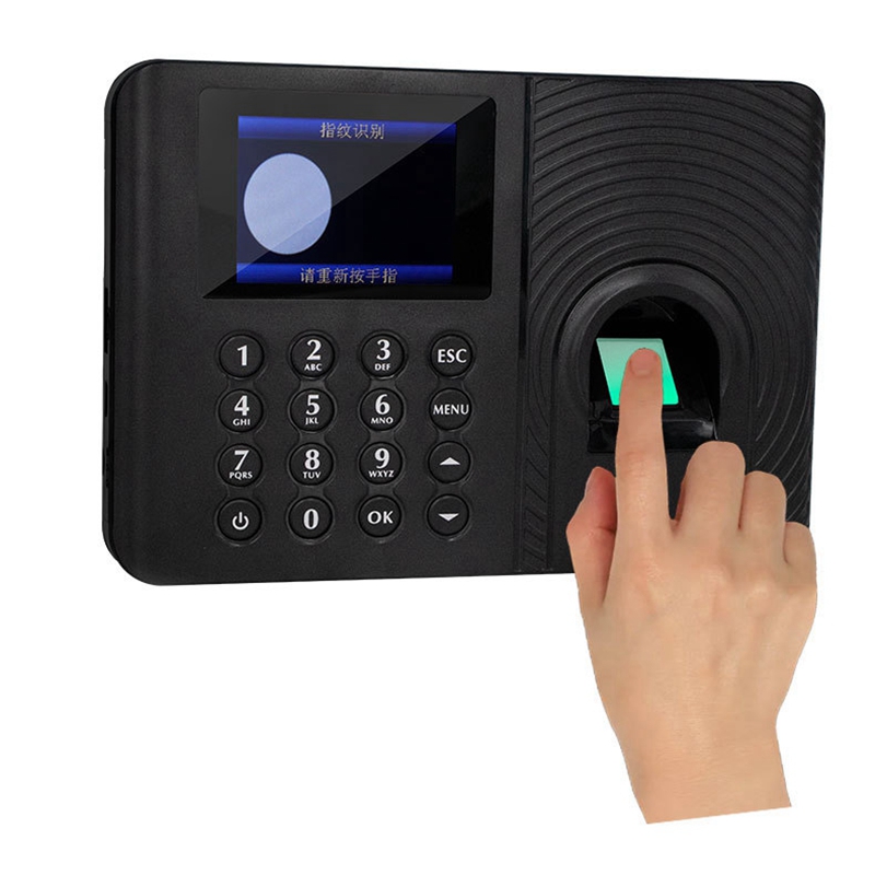 A10 Fingerprint Time Attendance System Clock Recorder Employee Recognition Recording Device Electronic Machine(US Plug)