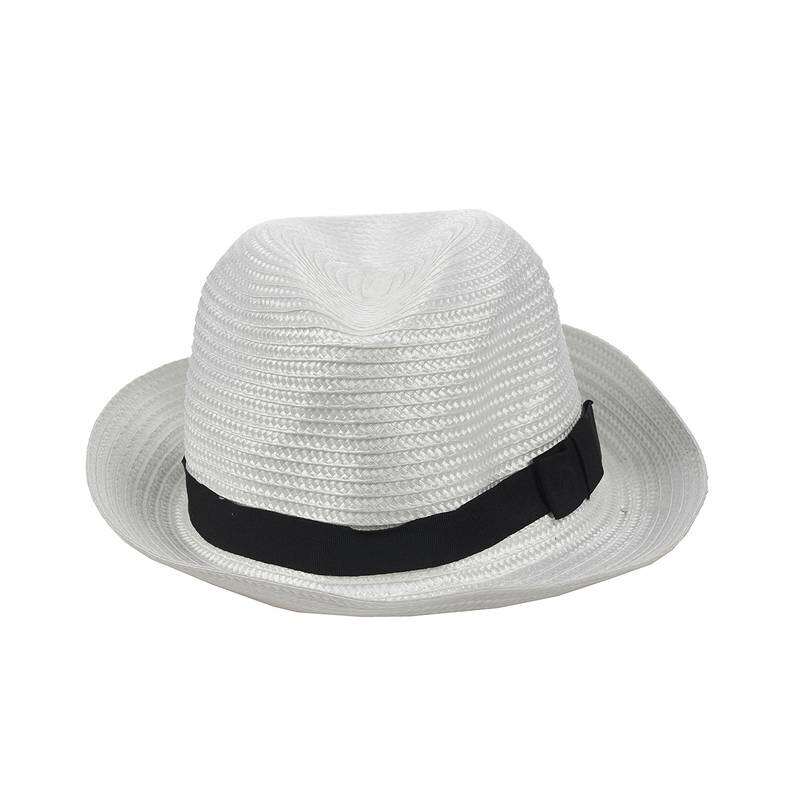 Asds-unisex zomer strand panama zonnehoed cubaanse stijl pet wit