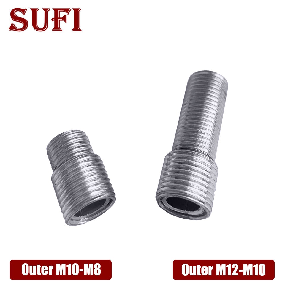 5pcs external teeth conversion screw Outer M12-Outer M10,Outer M10-Outer M8 fine teeth 1.0mm hollow iron pipe tooth tube screw