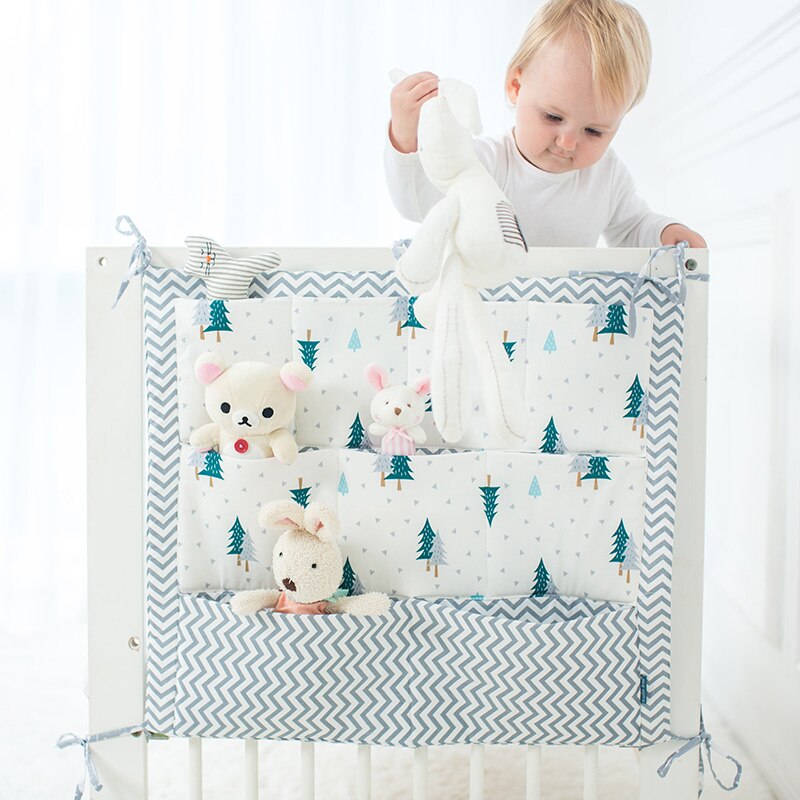 Baby hængende opbevaringstaske arrangør til babysenge krybbe arrangør babyseng tilbehør sengelomme nyfødt tremmeseng sengetøj vugge tremmeseng: No6