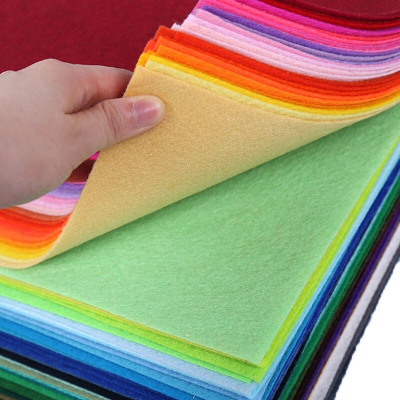 Stor 20 x 20cm farve diy ikke-vævet filt stof klud filt filtro polyester akryl nonwoven stoffer håndlavet sy tilbehør: Bland farve