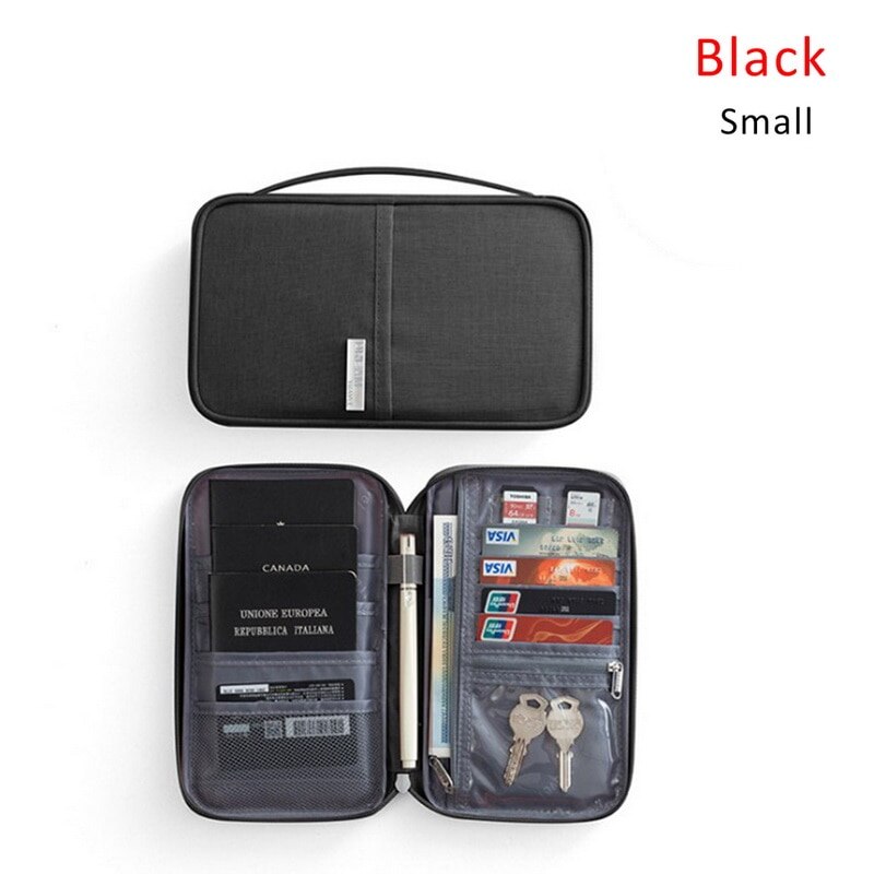 Travel Wallet Family Passport Holder Waterproof Document Case Organizer Card Package Card Holder Travel accessories: Black Small