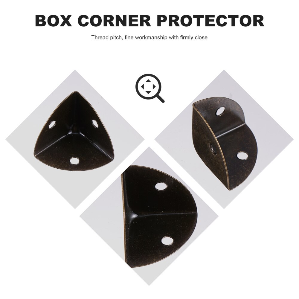 12 Pcs Wooden Box Corner Triangle Guard Antique Jewelry Case Edge Safety Guard