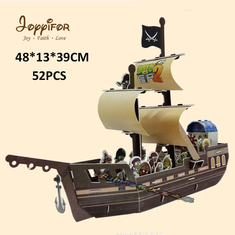 3D model pirate ship kung fu world Puzzles Education Toy Model Building Wooden Children's toy