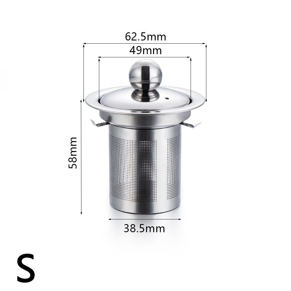 Reusable Stainless Steel Tea Strainer Mesh Infuser Basket Loose Tea Leaf Infusers Herb Filter for Mug Teapot Teaware S/M/L: S