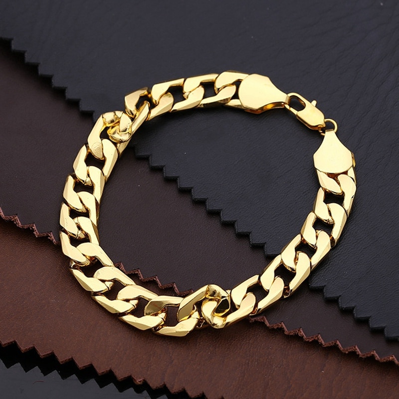 36L Stainless Steel Cuban Chain Men's Bracelet Metal Accessories Two Colors