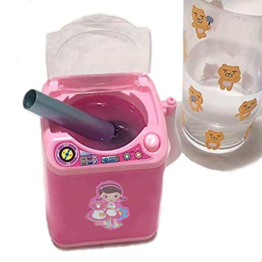 Máquina lavadora para limpieza de brochas de maquillaje para niños, juguete automático de simulación de 11CM