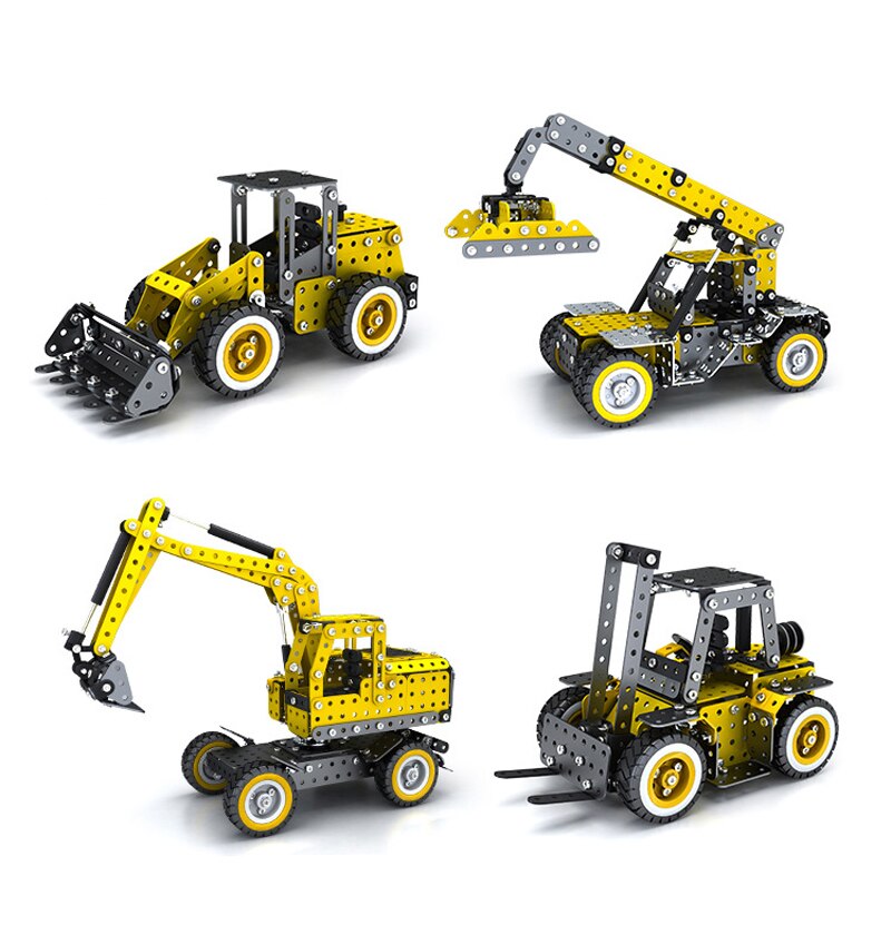 Rc bil 2.4g 10ch 1178 st rostfritt stål diy rc kontroll bulldozer larvband för gaffeltruck ingenjör dumper modell fordon