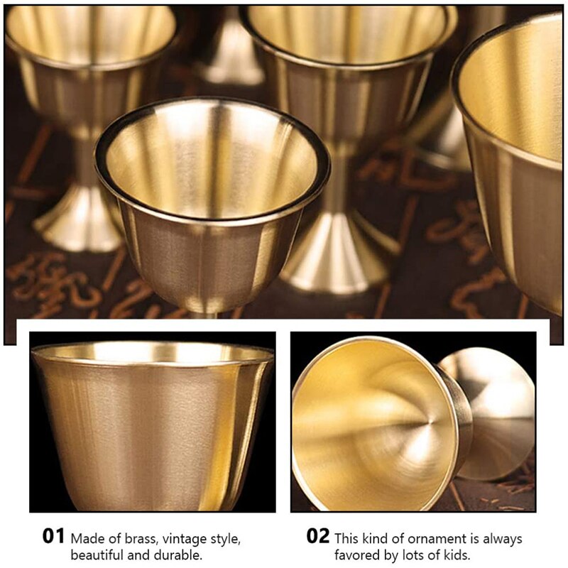 Brass Chalice Cup Wine Goblet Brass Drinking Glasses Beverage Tumbler Cups Lamp Holder Metal Liquor Tumbler For Party Home