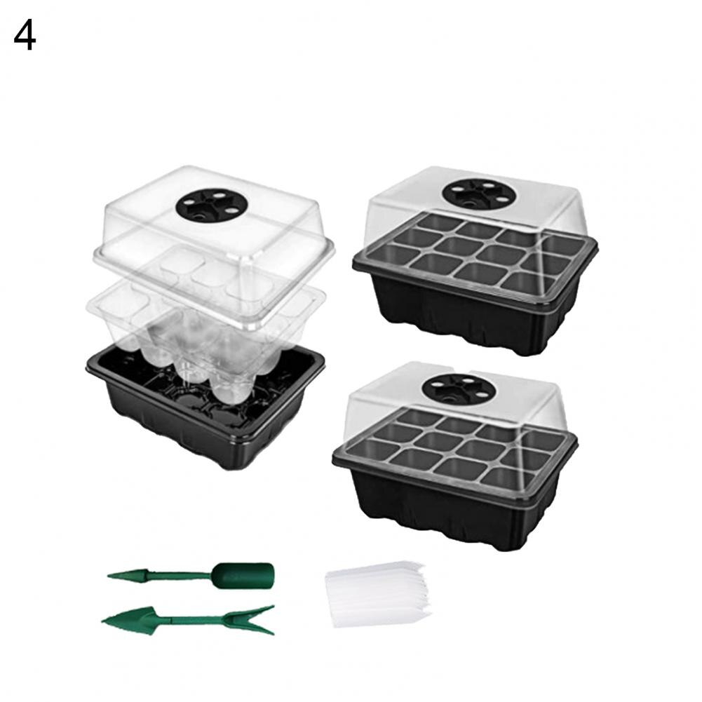 Germination Tray 12 Drainage Hole Strong Ventilation Plastic Nursery Plant Tray for Home