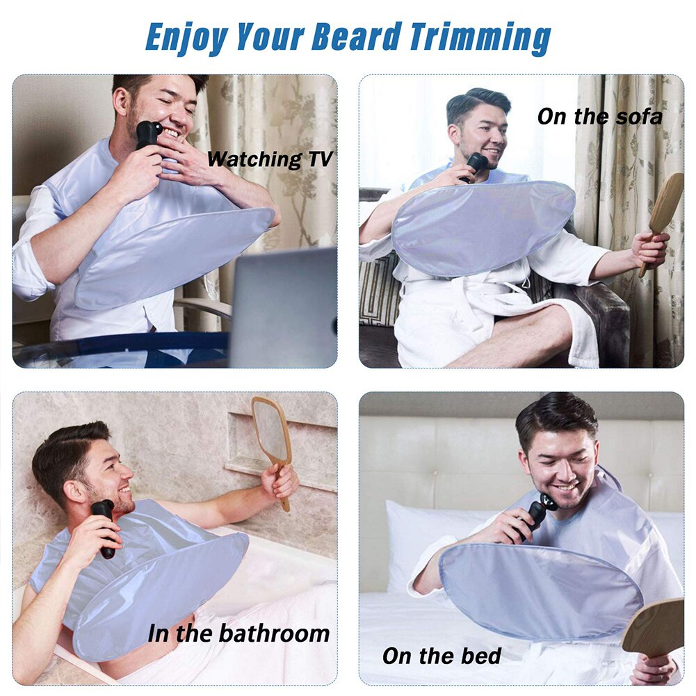 Mannen Baard Bod Schort Cape Non-stick Met Verstelbare Hals Bandjes Grijs Voor Mannen Scheren En Trimmen